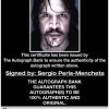 Sergio Peris-Mencheta certificate of authenticity from the autograph bank