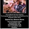 Sharon Stone certificate of authenticity from the autograph bank