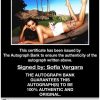 Sofia Vergara certificate of authenticity from the autograph bank