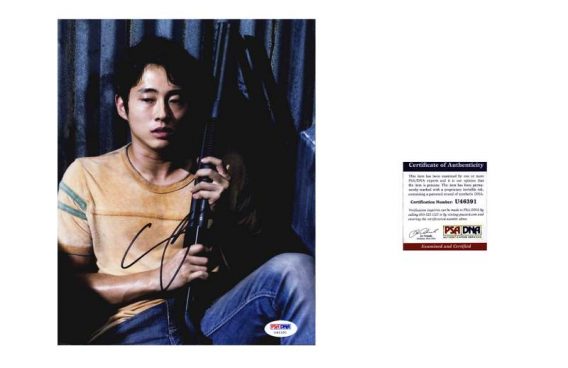Steven Yeun certificate of authenticity from the autograph bank