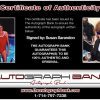 Susan Sarandon certificate of authenticity from the autograph bank