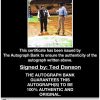 Ted Danson certificate of authenticity from the autograph bank