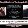 Tommy Chong certificate of authenticity from the autograph bank