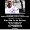 Xander Berkeley certificate of authenticity from the autograph bank