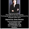 Zoey Deutch certificate of authenticity from the autograph bank