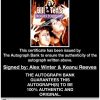 Alex Winter & Keanu Reeves certificate of authenticity from the autograph bank