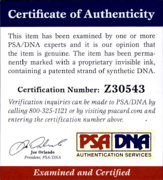Corey Feldman certificate of authenticity from the autograph bank