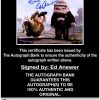Ed Asner certificate of authenticity from the autograph bank
