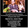 Jason Segel certificate of authenticity from the autograph bank
