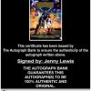 Jenny Lewis certificate of authenticity from the autograph bank