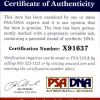 Jeri Ryan certificate of authenticity from the autograph bank
