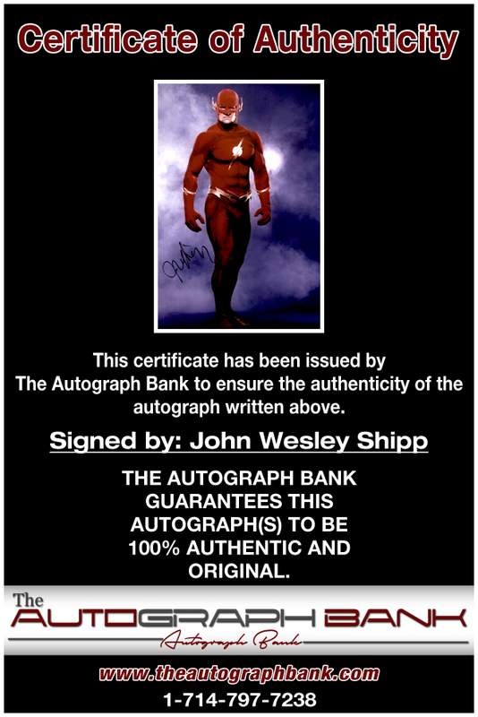 John Wesley Shipp certificate of authenticity from the autograph bank