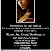 Kerry Washington certificate of authenticity from the autograph bank