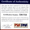 Mini Driver certificate of authenticity from the autograph bank