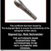 Rob Schneider certificate of authenticity from the autograph bank