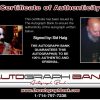 Sid Haig certificate of authenticity from the autograph bank