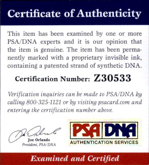 Tobin Bell certificate of authenticity from the autograph bank