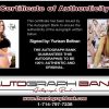 Yurizan Beltran certificate of authenticity from the autograph bank