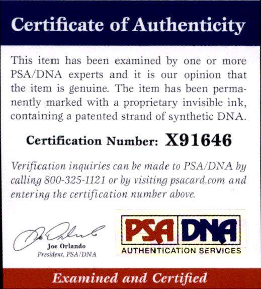 Zac Efron certificate of authenticity from the autograph bank