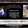 A-Trak certificate of authenticity from the autograph bank