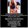 Ava Sambora certificate of authenticity from the autograph bank
