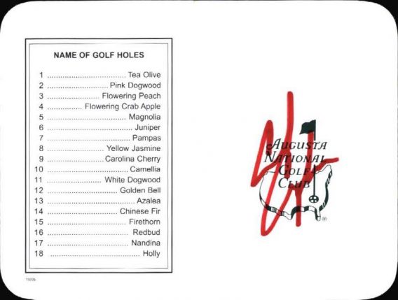 Chad Campbell authentic signed Masters Score card