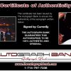 Curren$y certificate of authenticity from the autograph bank