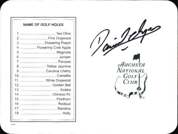 Daniel Chopra authentic signed Masters Score card