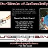 David Howell certificate of authenticity from the autograph bank