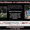 David Howell certificate of authenticity from the autograph bank