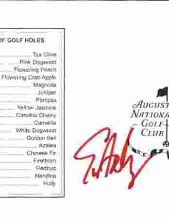 Eric Axley authentic signed Masters Score card