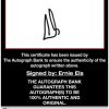Ernie Els certificate of authenticity from the autograph bank