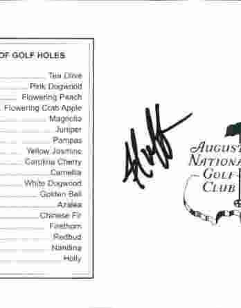 Mike Cowan authentic signed Masters Score card