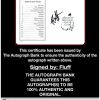 Mike Cowan certificate of authenticity from the autograph bank