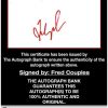 Fred Couples certificate of authenticity from the autograph bank