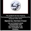 Harrison Frazar certificate of authenticity from the autograph bank