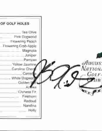 J. B. Holmes authentic signed Masters Score card