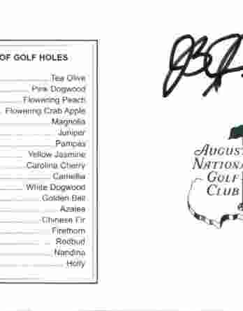 J. B. Holmes authentic signed Masters Score card