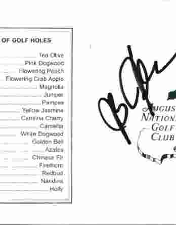 J. B. Holmes authentic signed Masters Score card