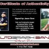 Jason Gore certificate of authenticity from the autograph bank