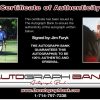 Jim Furyk certificate of authenticity from the autograph bank