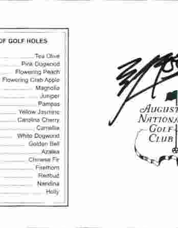 K. J. Choi authentic signed Masters Score card