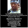 Master P certificate of authenticity from the autograph bank
