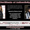 Monica certificate of authenticity from the autograph bank