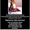 Mya Harrison certificate of authenticity from the autograph bank