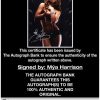 Mya Harrison certificate of authenticity from the autograph bank
