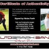 Niclas Fasth certificate of authenticity from the autograph bank