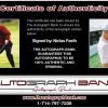 Niclas Fasth certificate of authenticity from the autograph bank