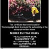 Paul Casey certificate of authenticity from the autograph bank