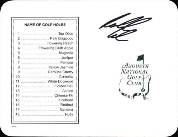 Robert Karlsson authentic signed Masters Score card